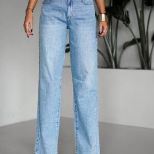 Modré široké straight fit džíny TARQUIN Velikost: XL