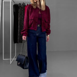 Modré široké tmavé wide leg džíny DOLATO Velikost: S