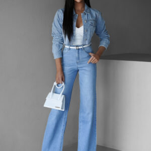 Modré stylové džíny WIDOL s vysokým pasem Velikost: L