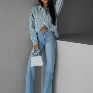 Modré stylové wide leg světlé džíny BONET Velikost: XL