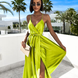 Neon zelené elegantní dlouhé šaty FAIRYTALE Velikost: ONESIZE