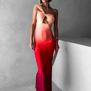 Oranžové ombre šaty RITTA přes jedno rameno Velikost: ONESIZE