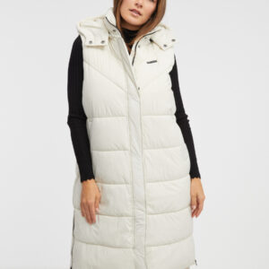 Pepe Jeans dámská krémová dlouhá vesta PL402263804 S