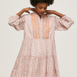 Pepe Jeans dámské bílo červené vzorované šaty PL9532770AA S