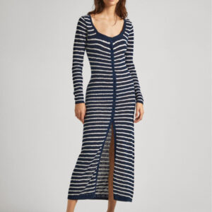 Pepe Jeans dámské tmavě modré pruhované šaty PL953526594 XS