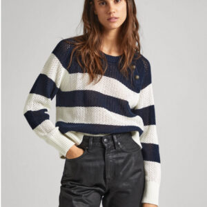 Pepe Jeans dámský modro bílý svetr PL702136594 XS