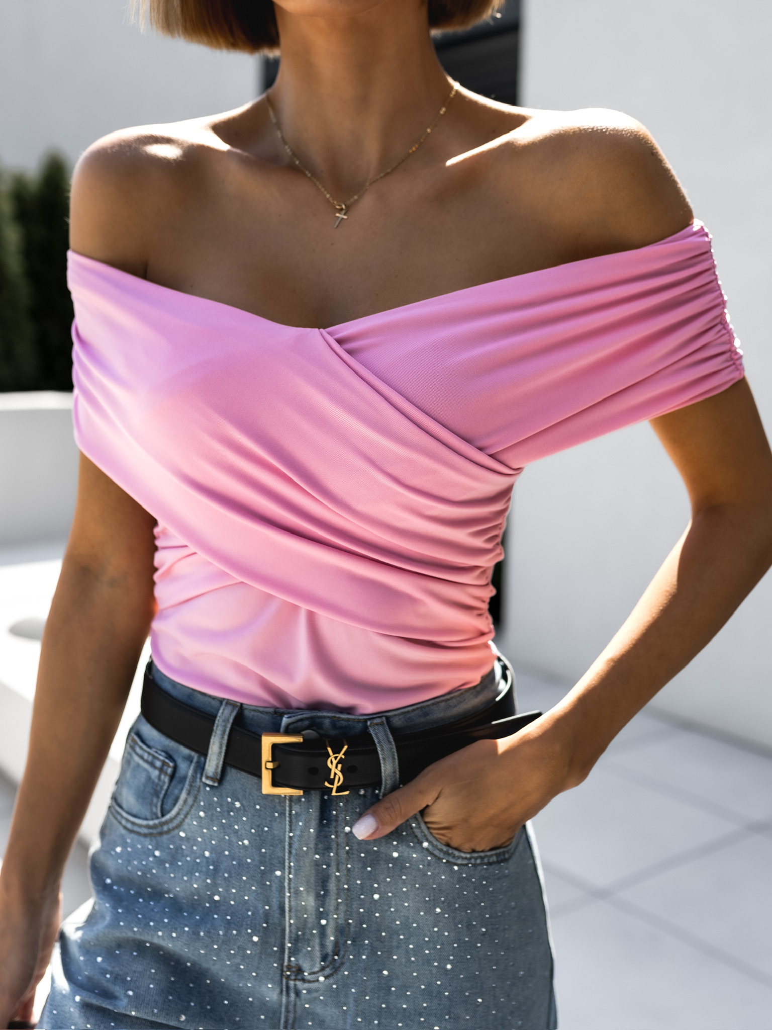 Růžové elegantní body RAINERE Velikost: ONESIZE - Obrázek 2