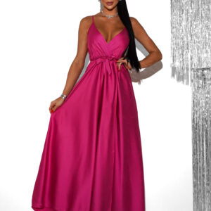 Růžové elegantní dlouhé šaty FAIRYTALE