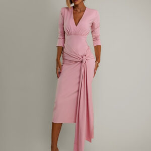 Růžové společenské šaty AUTIS se zavazováním Velikost: ONESIZE