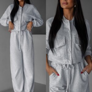 Šedá bavlněná dlouhá teplákovka ARCHIPA Velikost: ONESIZE