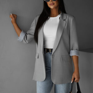 Šedé elegantní oversize sako SIRONA Velikost: ONESIZE