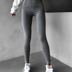 Šedé push up tvarující legíny TEOMAN Velikost: XL