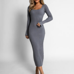 Šedé šaty EDEMS se zvonovými rukávy Velikost: S/M