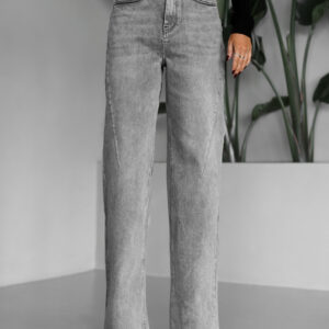 Šedé široké mom barel džíny ANASY Velikost: L