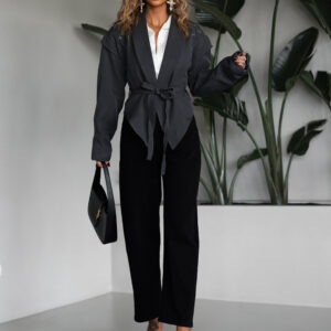 Šedé stylové vypasované sako GIAMAN Velikost: M/L