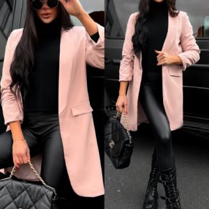 Starorůžové elegantní sako CASTIEL otevřeného stylu Velikost: ONESIZE