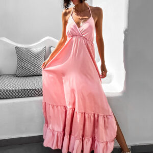 Starorůžové elegantní šaty MADDOX s volánky