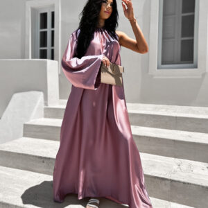 Starorůžové lesklé elegantní šaty GLADIOLUS Velikost: ONESIZE