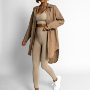 Světle hnědá oversize košile WANT s kapsičkou Velikost: ONESIZE