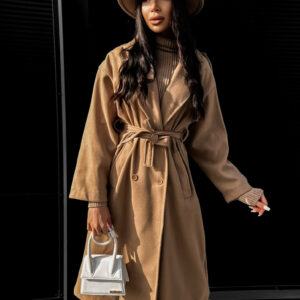 Světle hnědý delší kabát MARITIME na zavazování