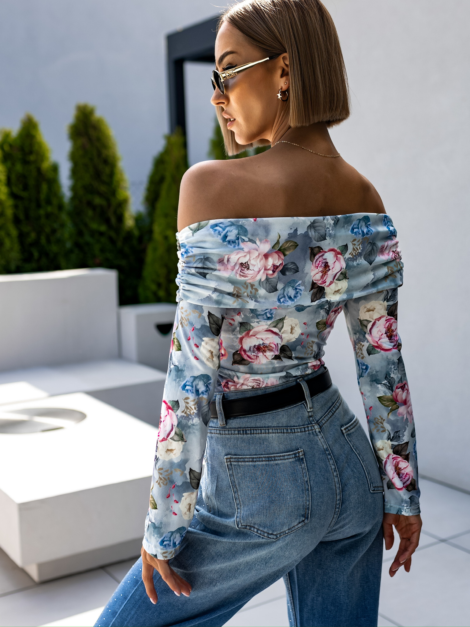 Světle modré květinové body LIBAROT Velikost: ONESIZE - Obrázek 3