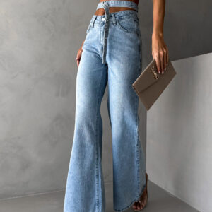 Světle modré rozšířené džíny EFTEN Velikost: L