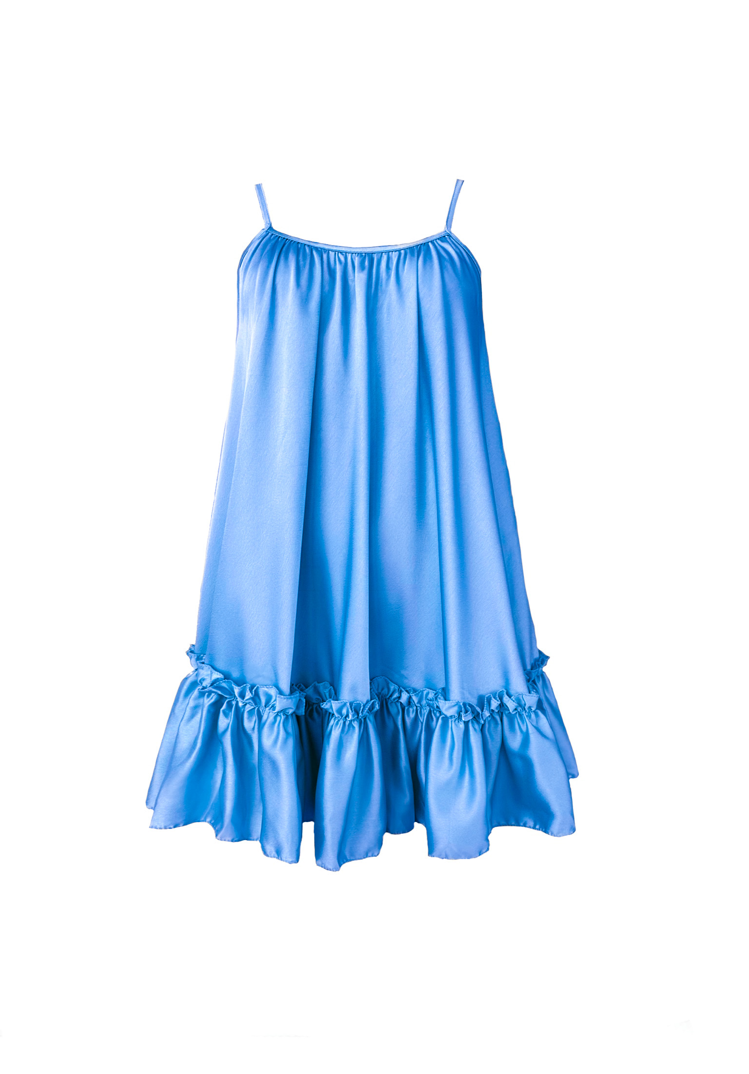 Světle modré volánkové šaty CLOUDY volného střihu Velikost: ONESIZE - Obrázek 2