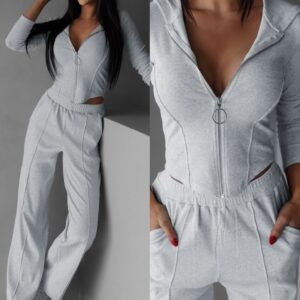 Světle šedá bavlněná teplákovka DIVISI Velikost: M/L