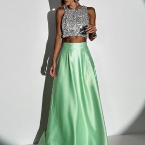 Světle zelená plesová sukně DENISSE zavinovací Velikost: ONESIZE