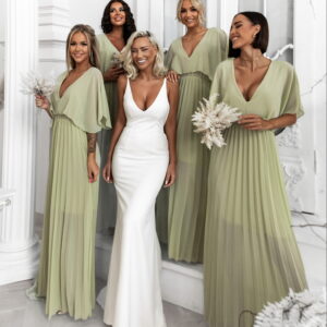 Světle zelené elegantní šaty PARFOMELLE pro družičky Velikost: ONESIZE