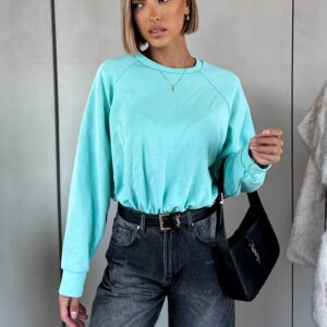 Světle zelené mikinové body ZVONKO s dlouhým rukávem Velikost: ONESIZE