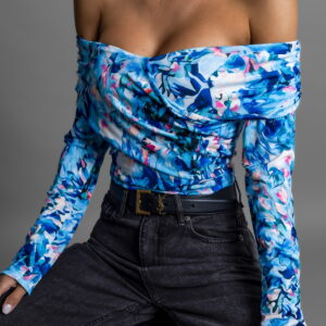 Tmavě modré elastické body LIBAROT se vzory Velikost: ONESIZE