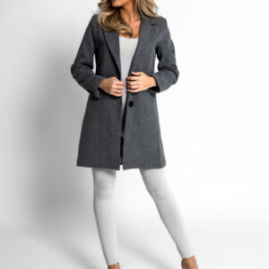 Tmavě šedý basic flaušový kabát NOAM Velikost: ONESIZE
