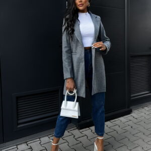 Tmavě šedý kabát NOAM Velikost: ONESIZE