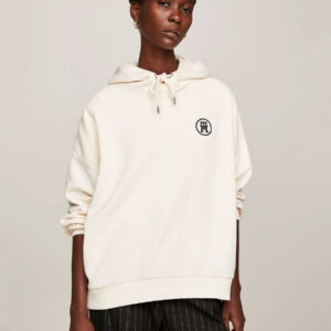 Tommy Hilfiger dámská krémová mikina s kapucí WW0WW39798 L