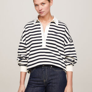 Tommy Hilfiger dámská pruhovaná mikina WW0WW41233 L