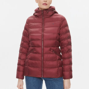 Tommy Hilfiger dámská vínová prošívaná bunda WW0WW39581 L