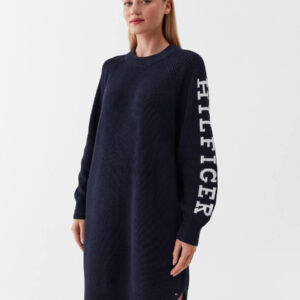 Tommy Hilfiger dámské modré úpletové šaty WW0WW39375 L