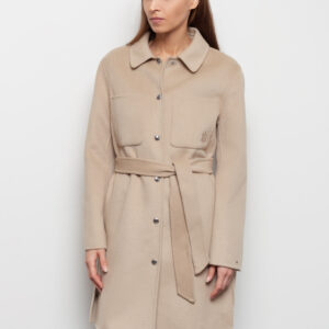 Tommy Hilfiger dámský béžový kabát WW0WW34712 40