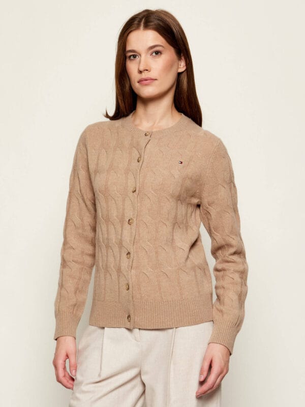 Tommy Hilfiger dámský béžový svetr WW0WW47463ADM L