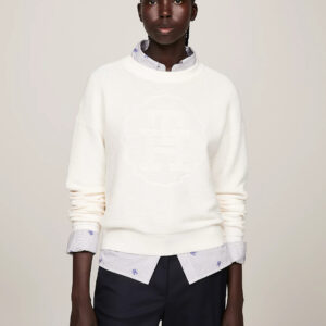 Tommy Hilfiger dámský bílý svetr WW0WW39891 XL