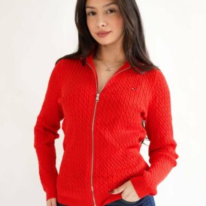 Tommy Hilfiger dámský červený svetr WW0WW40739 S