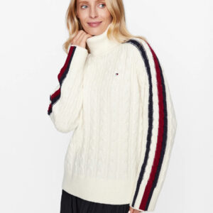 Tommy Hilfiger dámský krémový svetr WW0WW40831 L