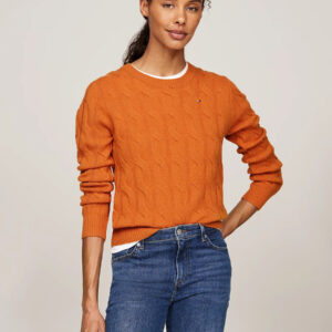 Tommy Hilfiger dámský oranžový svetr WW0WW43586 L