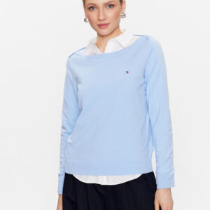 Tommy Hilfiger dámský světle modrý svetr WW0WW37938 M