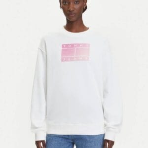 Tommy Jeans dámská bílá mikina DW0DW21396 M