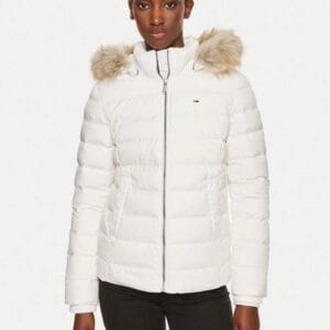 Tommy Jeans dámská krémová zimní bunda DW0DW18312YBL XL