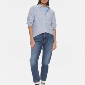 Tommy Jeans dámská pruhovaná modrá košile DW0DW17737 XS