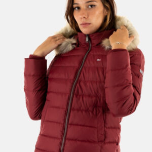 Tommy Jeans dámská vínová zimní bunda DW0DW08588 M