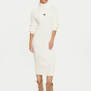 Tommy Jeans dámské bílé úpletové šaty DW0DW19815 L